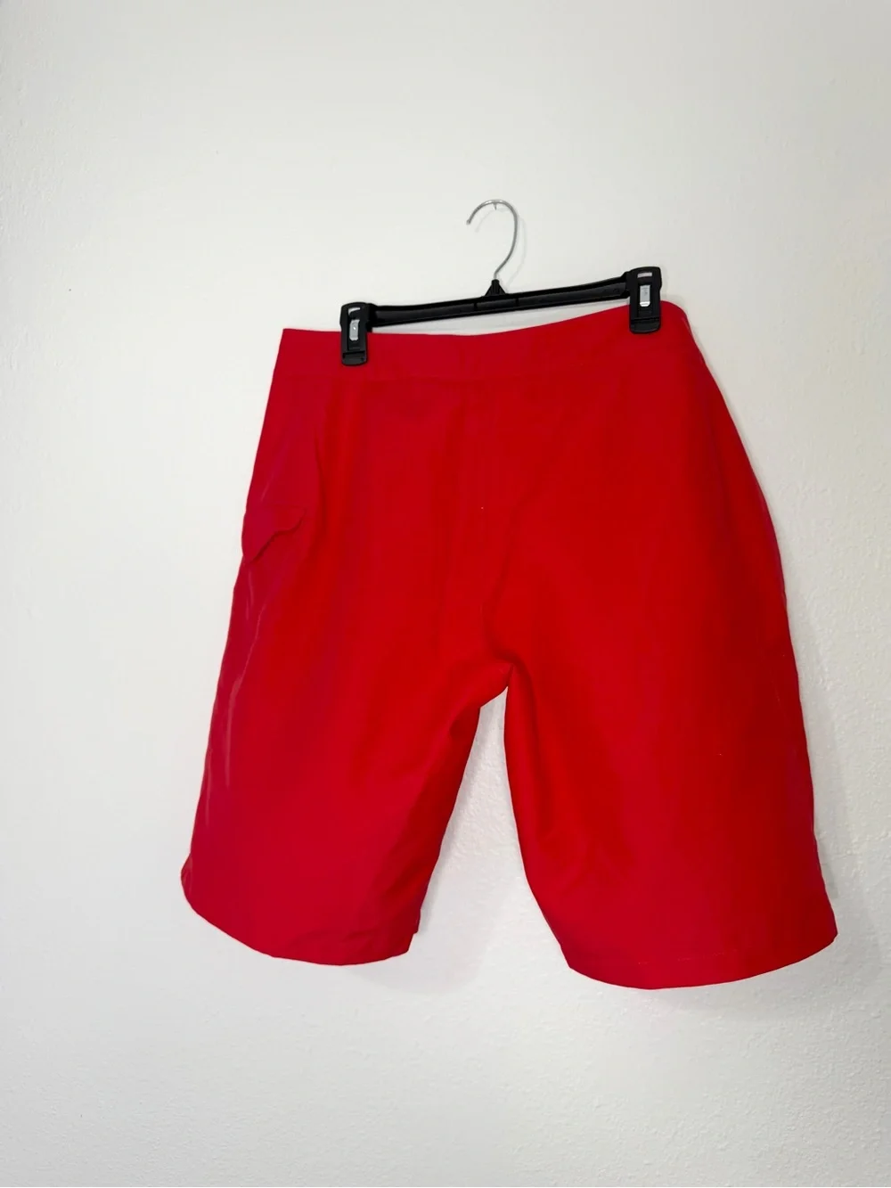 Under Armour Men’s Bright Red Swim Board Shorts with Gray Drawstring